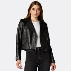 Joie Leolani Leather Jacket -Joie Fashion Outlet Store 1305J2599 CAV 4 DPA