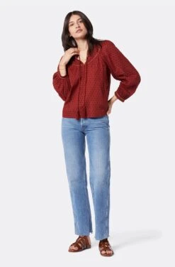 Joie Keena Long Sleeve Cotton Top -Joie Fashion Outlet Store 22 2 008959 TP562 RUSSETBROWN KEENA 6