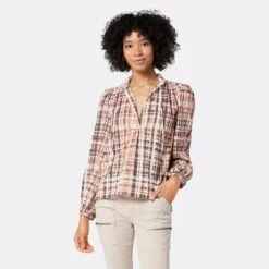 Joie Jindrah Long Sleeve Cotton Top -Joie Fashion Outlet Store 22 2 009041 TP03809 ESPRESSOMULTI jindrah 2 DPA