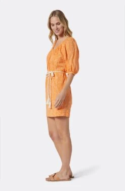 Joie Tillman Mini Cotton Dress -Joie Fashion Outlet Store 22 2 009045 DR03388 MUSKMELONPORCELAIN TILLMAN 3