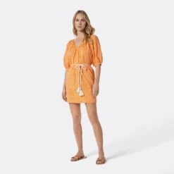 Joie Tillman Mini Cotton Dress -Joie Fashion Outlet Store 22 2 009045 DR03388 MUSKMELONPORCELAIN TILLMAN DPA1