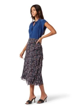 Joie Caillie Midi Silk Skirt -Joie Fashion Outlet Store 22 3 009127 SK00998 CAVIARMULTI CAILLIE 3