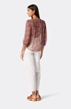 Joie Fanning Long Sleeve Silk Top -Joie Fashion Outlet Store 22 3 009127 TP05179 PALEKHAKIMULTI FANNING 5