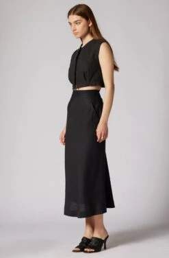 Joie Aryanna Midi Linen Skirt -Joie Fashion Outlet Store B0057F889 CAV 3