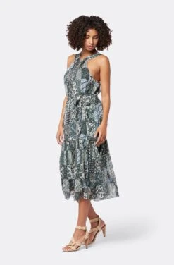 Joie Freya Midi Silk Dress -Joie Fashion Outlet Store D0025A9361 DKGL 4