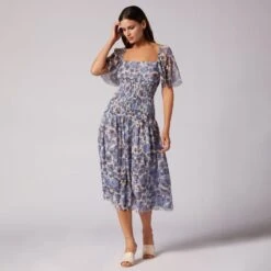 Joie Gillian Midi Silk Dress -Joie Fashion Outlet Store D0081A0010 EMRM 1 DPA