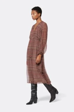 Joie Alquina Midi Silk Dress -Joie Fashion Outlet Store D3275A09300 AFRM 4