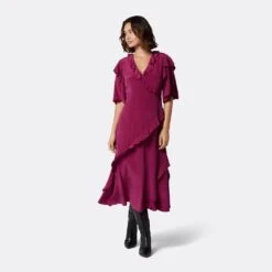 Joie Ambroise Midi Silk Dress -Joie Fashion Outlet Store D3549F7881S PUPO 1 DAP