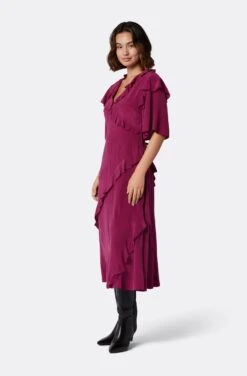 Joie Ambroise Midi Silk Dress -Joie Fashion Outlet Store D3549F7881S PUPO 3