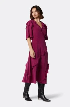 Joie Ambroise Midi Silk Dress -Joie Fashion Outlet Store D3549F7881S PUPO 4