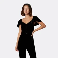 Joie Juniper Velvet Short Sleeve Top -Joie Fashion Outlet Store T0008F07636 CAV 2 DAP