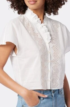 Joie Venus Short Sleeve Cotton Top -Joie Fashion Outlet Store T0051F337 PRCL 6