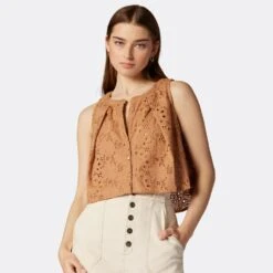 Joie Gemma Sleeveless Cotton Top -Joie Fashion Outlet Store T0059F9327 INT 4 DPA