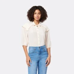 Joie Austin Short Sleeve Silk Top -Joie Fashion Outlet Store T0109F7881S PKTN 2 DPA