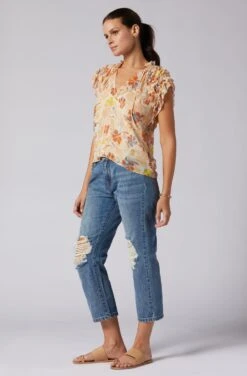 Joie Tezza Short Sleeve Silk Top -Joie Fashion Outlet Store T0130A0007 ABFM 3