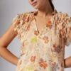 Joie Tezza Short Sleeve Silk Top