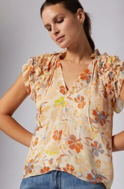 Joie Tezza Short Sleeve Silk Top