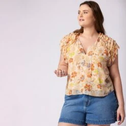 Joie Tezza Short Sleeve Silk Top -Joie Fashion Outlet Store T0130X0007 ABFM 4 DPA