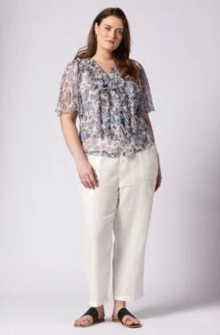 Joie Mikayla Short Sleeve Silk Top -Joie Fashion Outlet Store T0139X0010 EMRM 1