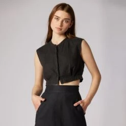 Joie Marci Sleeveless Linen Top -Joie Fashion Outlet Store T0173F889 CAV 4 DPA