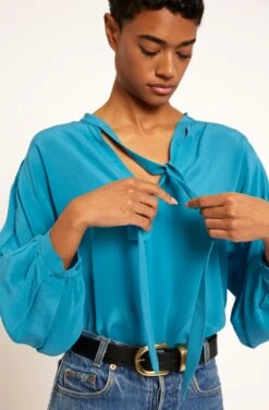 Joie Wells Long Sleeve Silk Top