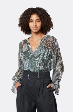 Joie Cecarina Long Sleeve Silk Top