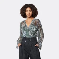 Joie Cecarina Long Sleeve Silk Top 18 Joie Cecarina Long Sleeve Silk Top -Joie Fashion Outlet Store T5051A9361 DKGL 2 DPA