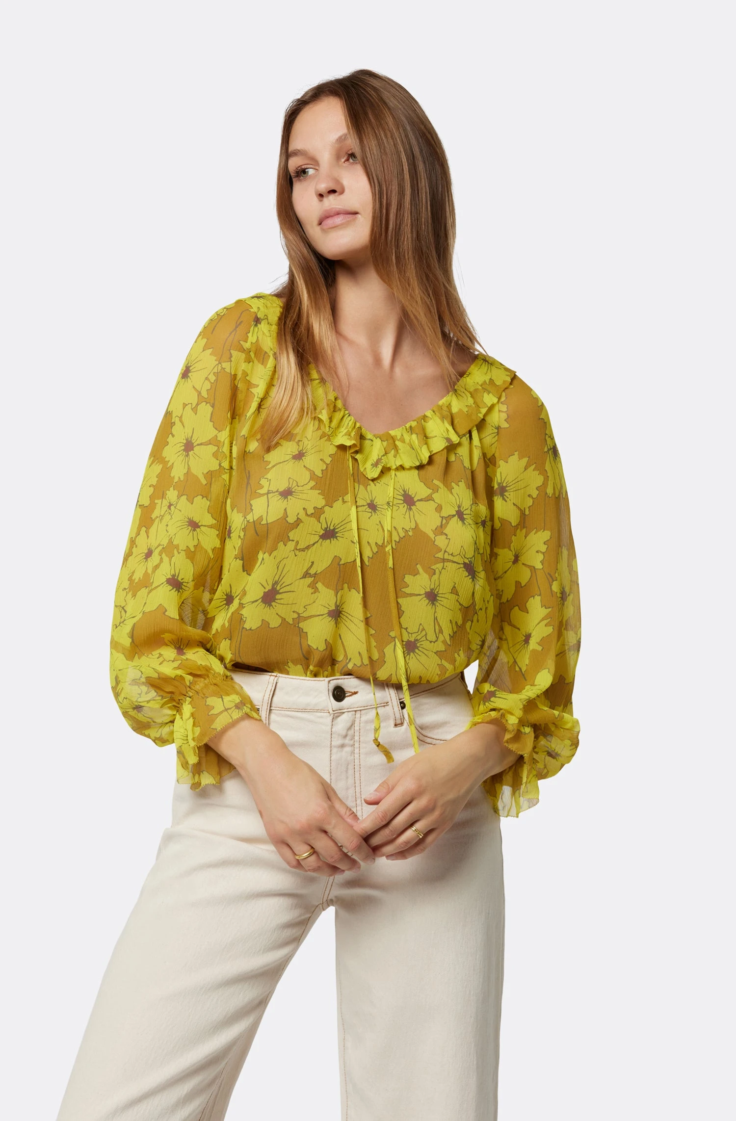 Joie Vernon Long Sleeve Silk Top 1 Joie Vernon Long Sleeve Silk Top