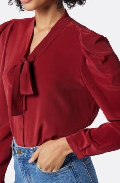 Joie Eldridge Tie Neck Silk Top -Joie Fashion Outlet Store TP05163B7881 SUDT 6