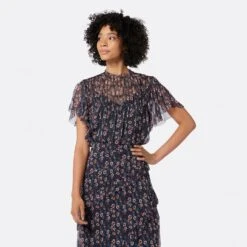 Joie Madison Short Sleeve Silk Top -Joie Fashion Outlet Store TP051649127 CAVM 2 DPA